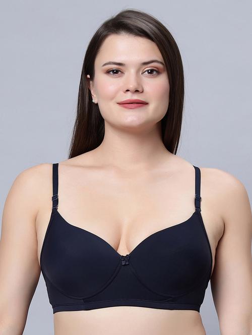 navy blue nylon tshirt bra - 21563634 - Very Small Image - 1