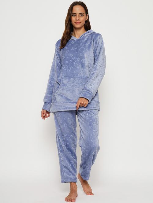 women long sleeve solid nightwear set - 21564077 - Very Small Image - 1