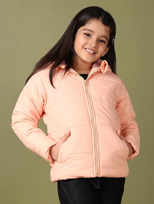 girls solid long sleeve quilted jacket - 21564120 - Very Small Image - 1