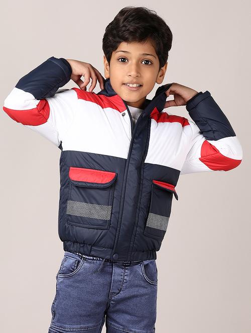 boys color block long sleeve hooded bomber jacket - 21564134 - Very Small Image - 1