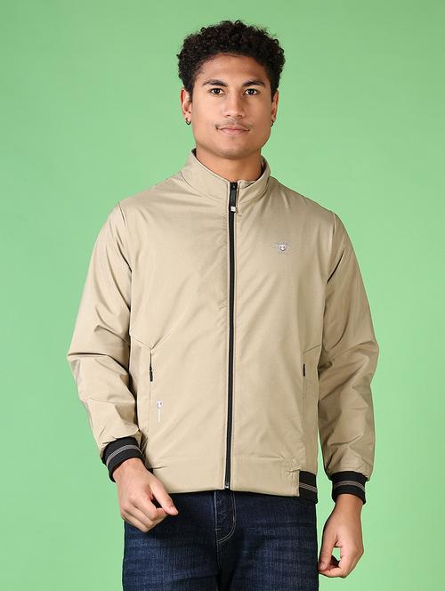 men long sleeves solid bomber jacket - 21564144 - Very Small Image - 1