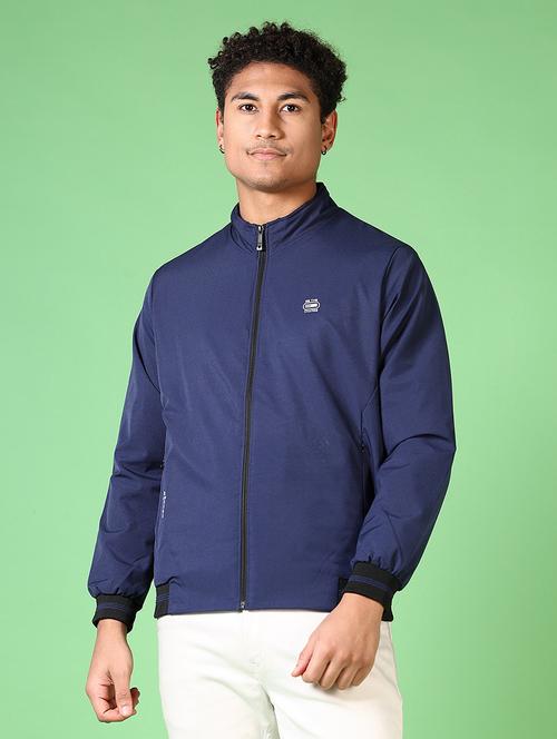 men long sleeves solid bomber jacket - 21564145 - Very Small Image - 1