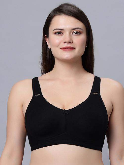 women black cotton minimizer bra - 21564412 - Very Small Image - 1