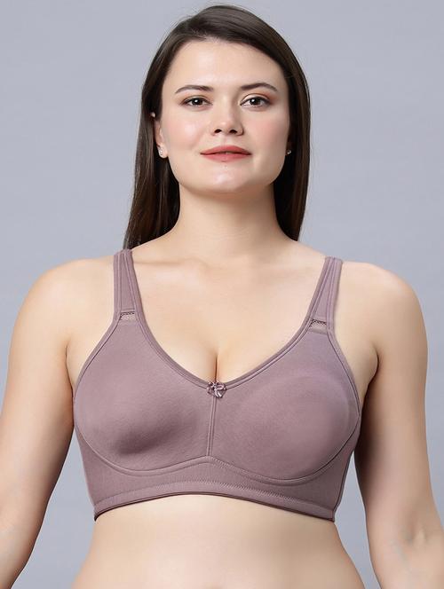 women mauve cotton minimizer bra - 21564416 - Very Small Image - 1