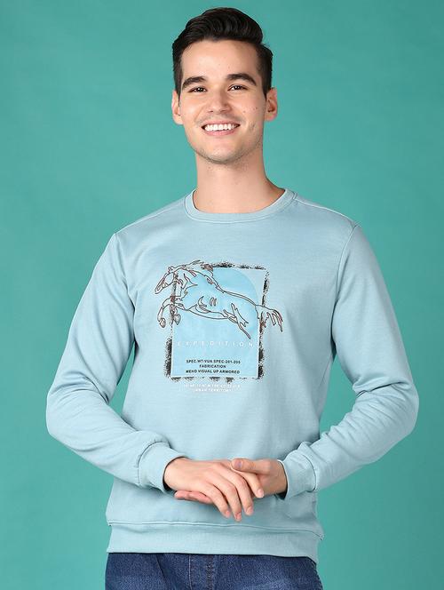 men long sleeves front print sweatshirt - 21564833 - Very Small Image - 1