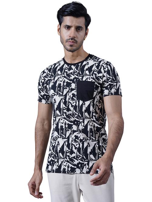 men round neck printed t-shirt with pocket - 21565162 - Very Small Image - 1