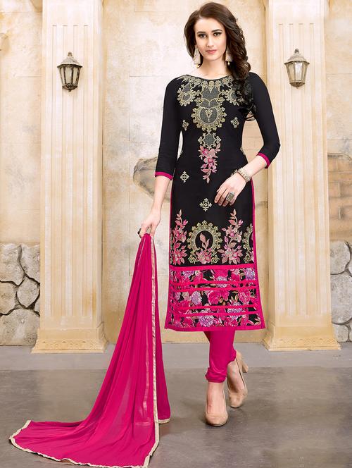 women black embroidered unstitched suit - 21566714 - Very Small Image - 1