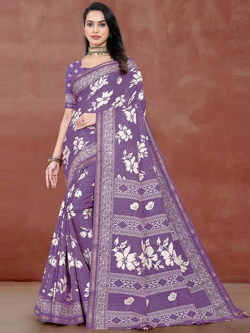women floral printed saree - 21567083 - Very Small Image - 1