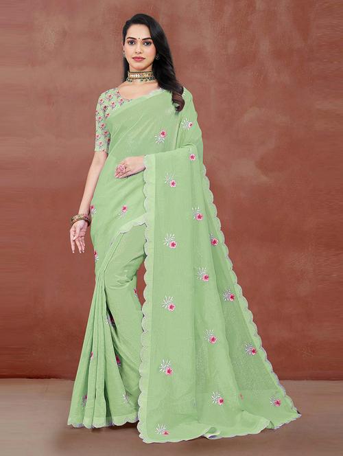 women floral embroidered saree - 21567101 - Very Small Image - 1