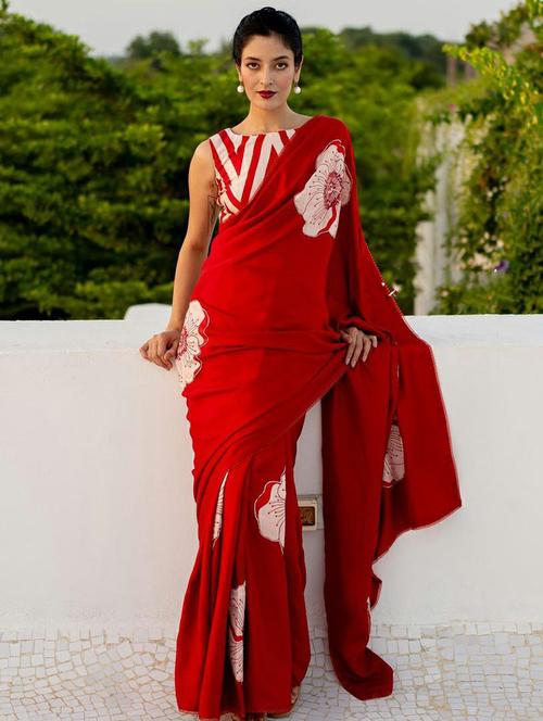 women floral printed saree - 21567126 - Very Small Image - 1