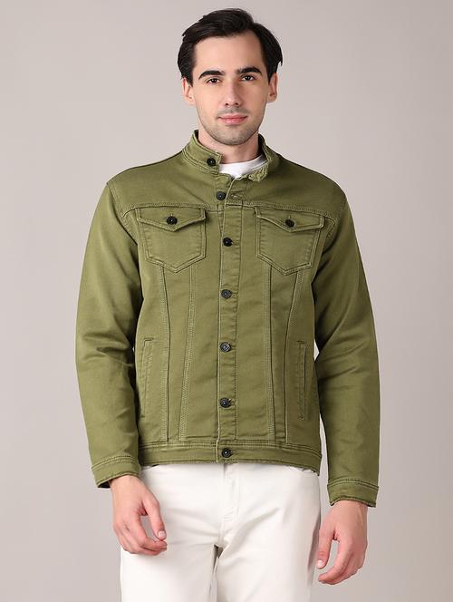 men solid long sleeve denim jacket - 21567286 - Very Small Image - 1