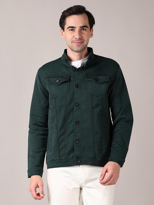 men solid long sleeve denim jacket - 21567287 - Very Small Image - 1