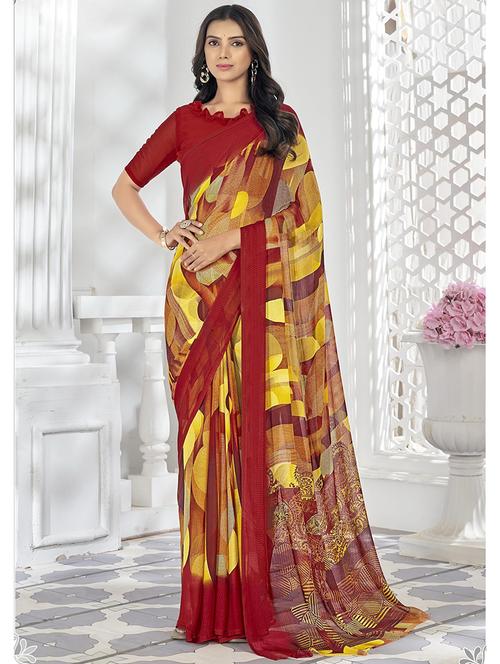 women geometric printed saree  - 21567401 - Very Small Image - 1