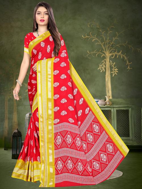 women red printed saree - 21567495 - Very Small Image - 1