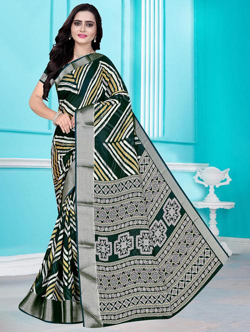 women zari border printed saree  - 21567524 - Very Small Image - 1