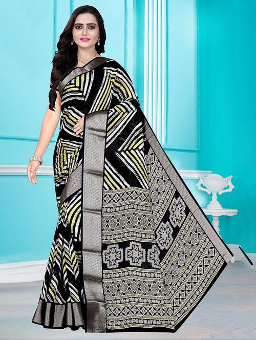 women zari border printed saree  - 21567526 - Very Small Image - 1