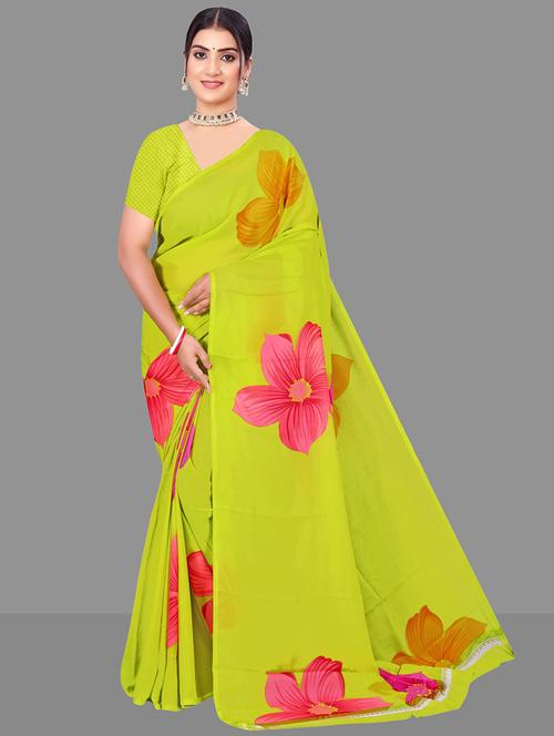 women floral printed saree - 21567535 - Very Small Image - 1