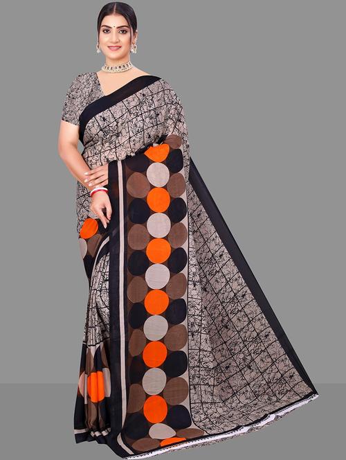 women black printed saree - 21567536 - Very Small Image - 1