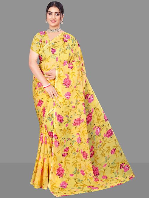 women floral printed saree  - 21567563 - Very Small Image - 1