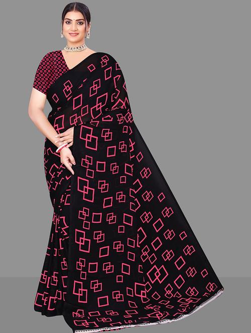 women geometric printed saree  - 21567577 - Very Small Image - 1