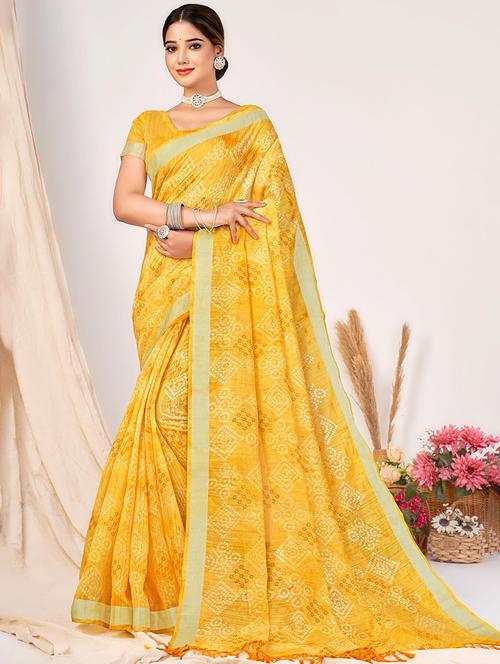 women bandhani printed saree - 21567600 - Very Small Image - 1