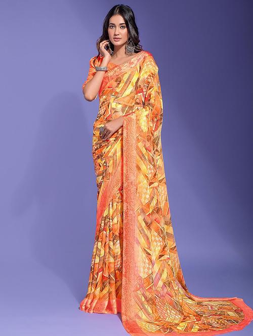 women abstract printed saree  - 21567609 - Very Small Image - 1
