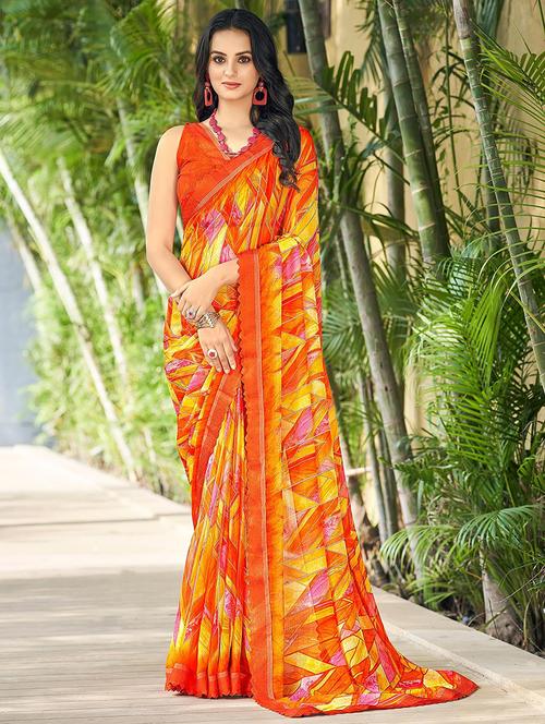 women geometric printed saree - 21567644 - Very Small Image - 1