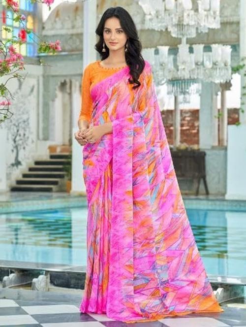 women printed saree  - 21567668 - Very Small Image - 1