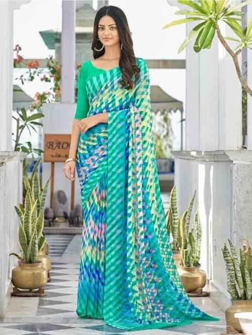 women geometric printed saree  - 21567673 - Very Small Image - 1
