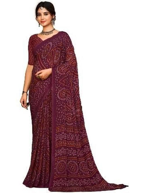 women bandhani printed saree - 21567692 - Very Small Image - 1