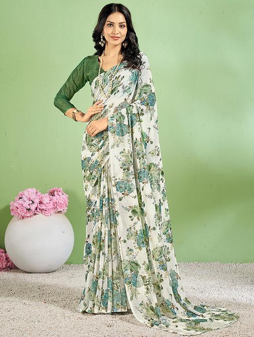 women floral printed saree  - 21567709 - Very Small Image - 1