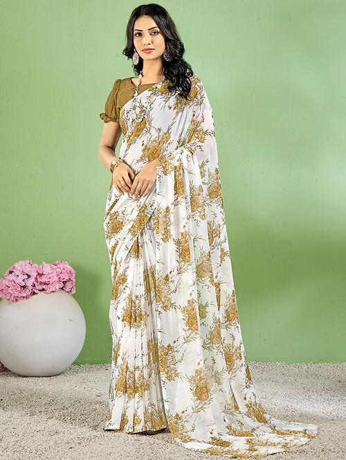 women floral printed saree  with blouse - 21567712 - Very Small Image - 1