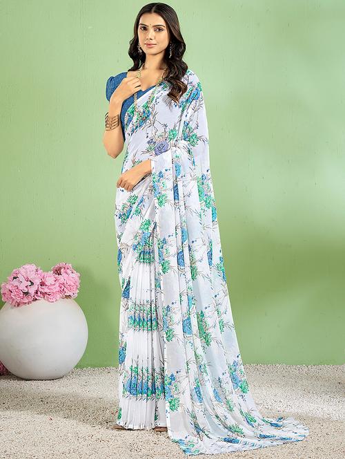 women floral printed saree  - 21567713 - Very Small Image - 1