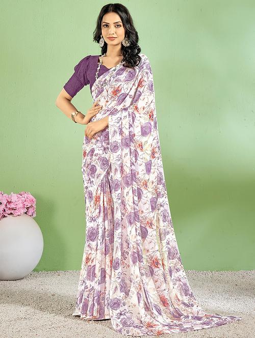 women floral printed saree  - 21567717 - Very Small Image - 1