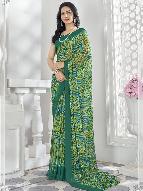women printed saree  - 21567740 - Very Small Image - 1