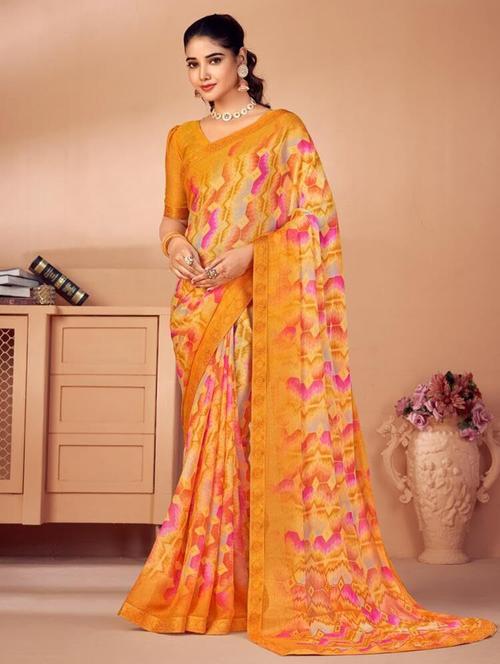 women printed saree - 21567768 - Very Small Image - 1