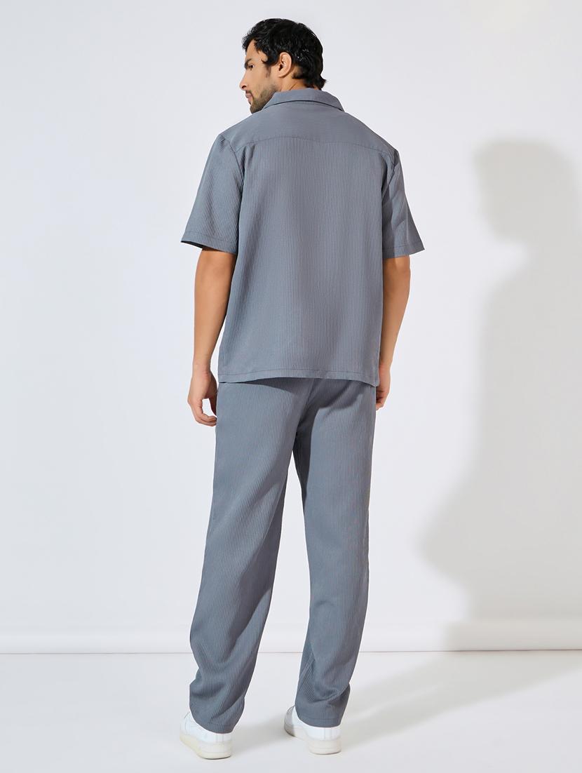 men grey solid co-ord sets - 21569196 - Standard Image - 2