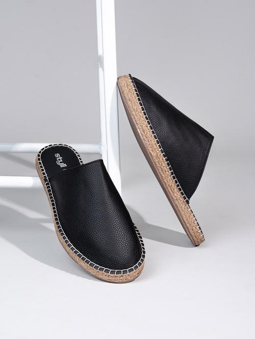 men solid slip on mules - 21569223 - Very Small Image - 1