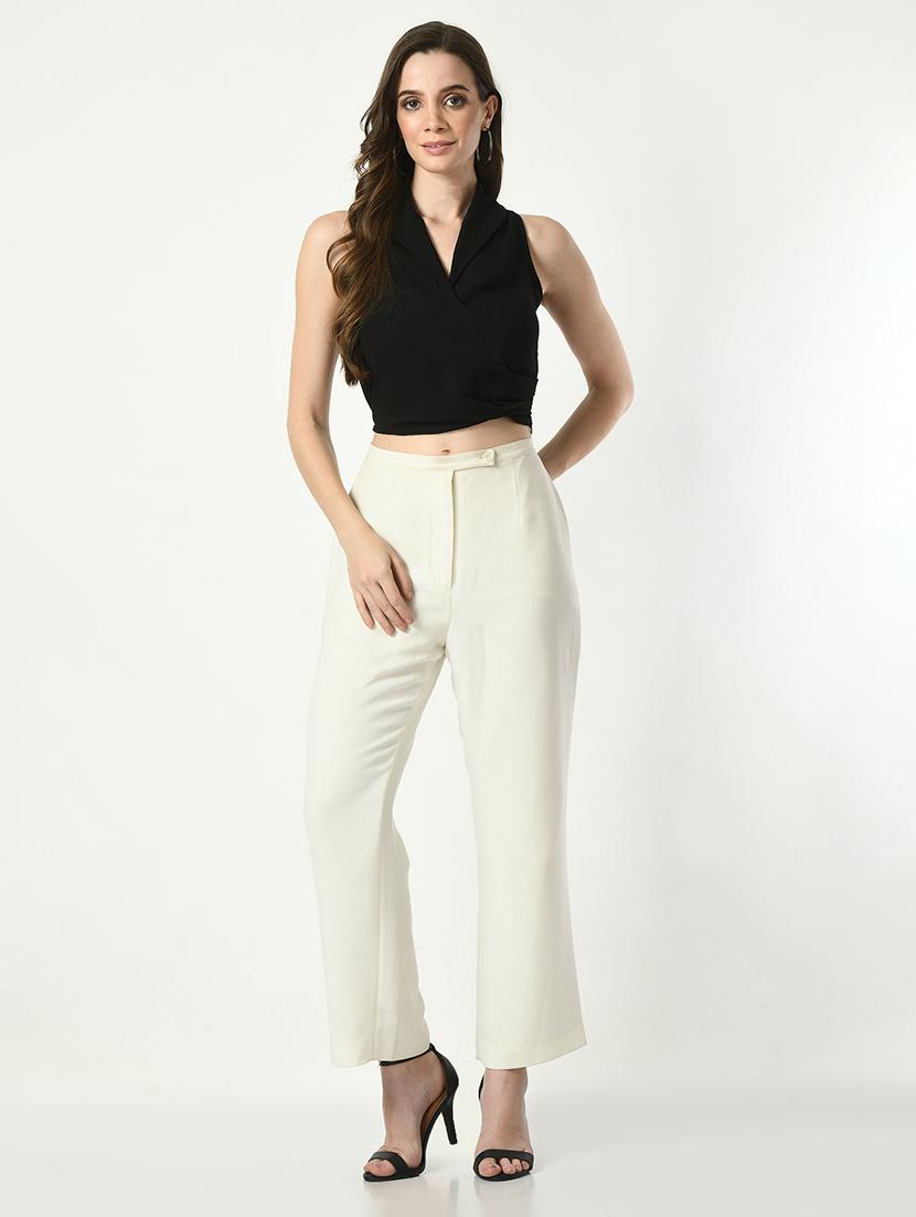 women solid sleeveless crop top - 21569492 - Standard Image - 4