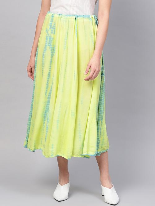 women green tie & dye a-line skirt - 21569506 - Very Small Image - 1