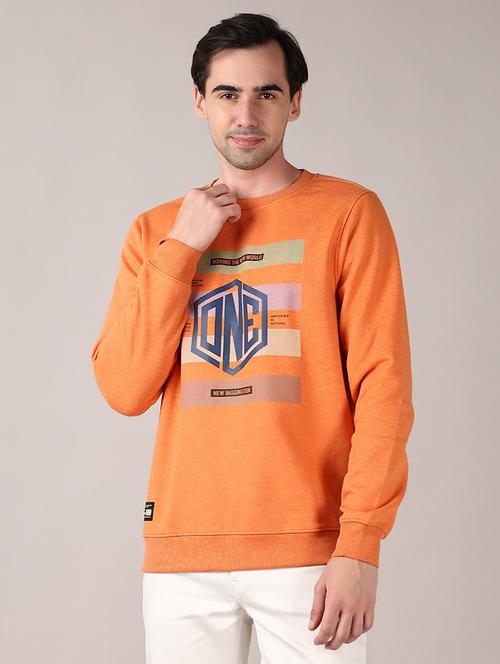 men long sleeves front print sweatshirt - 21569614 - Very Small Image - 1