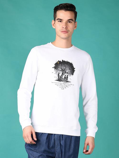 men long sleeves front print sweatshirt - 21569618 - Very Small Image - 1