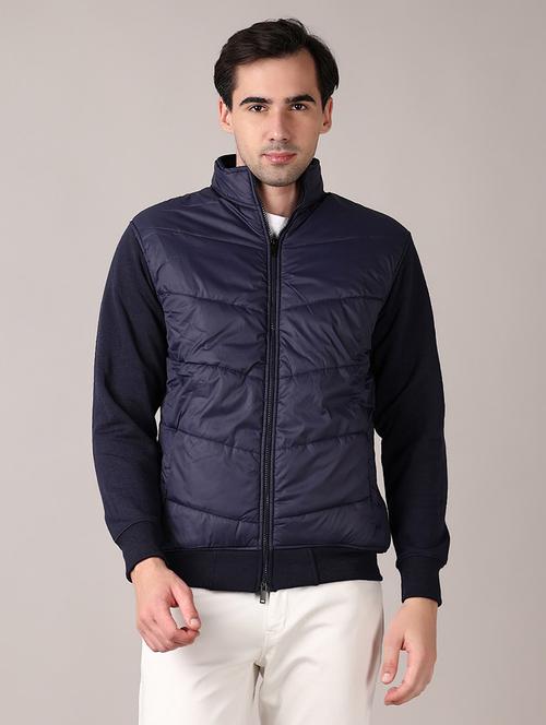 men solid long sleeve puffer jacket - 21569645 - Very Small Image - 1