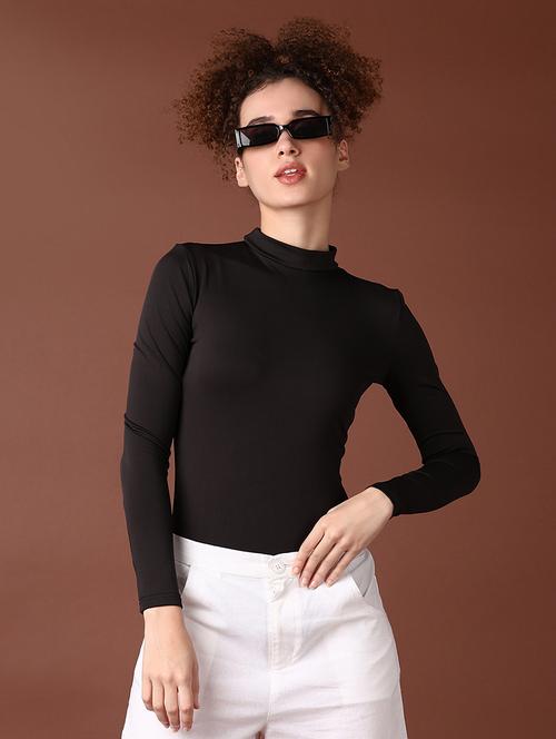 women solid long sleeve bodysuit top - 21569726 - Very Small Image - 1