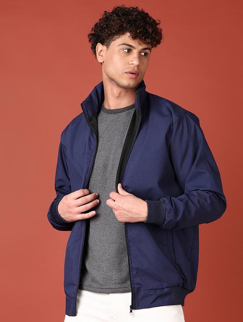 men solid long sleeve bomber jacket - 21569754 - Very Small Image - 1