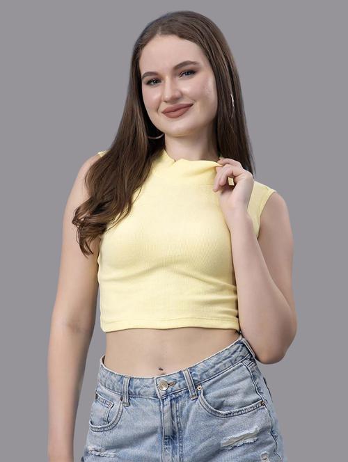 women solid sleeveless crop top - 21571379 - Very Small Image - 1