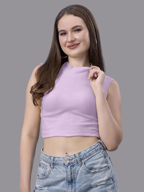 women solid sleeveless crop top - 21571383 - Very Small Image - 1