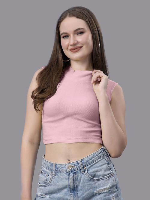 women solid sleeveless crop top - 21571387 - Very Small Image - 1