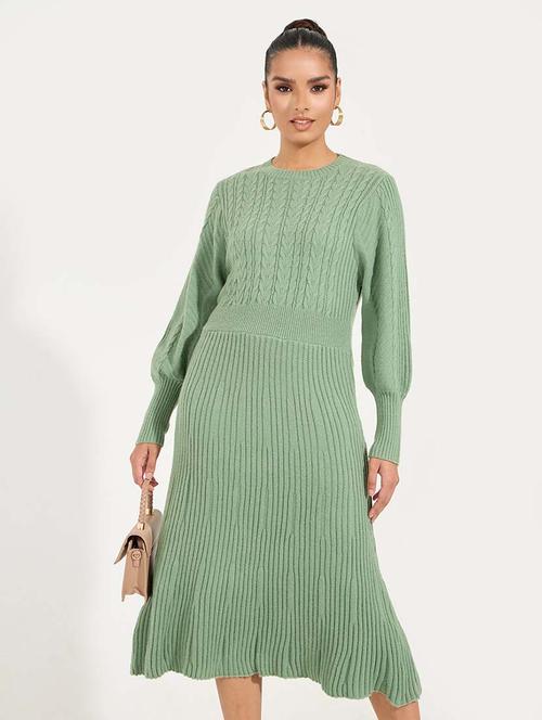 women green solid a-line dress - 21571402 - Very Small Image - 1