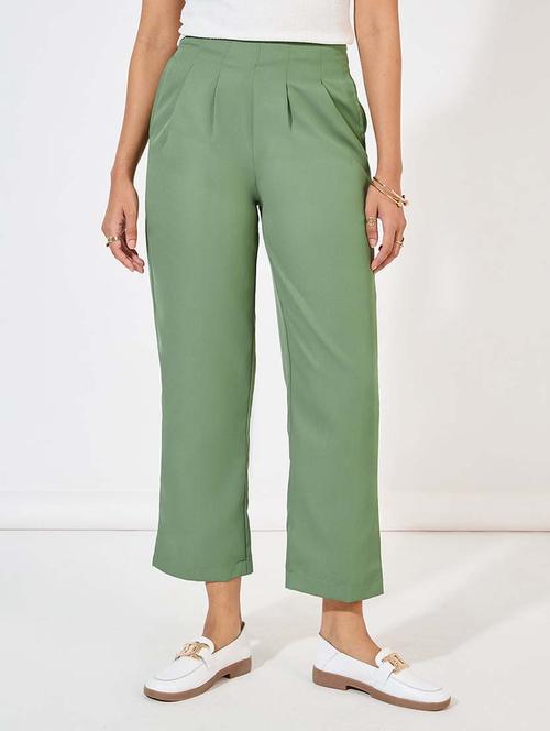 women mid-rise solid wide leg trouser - 21571464 - Very Small Image - 1